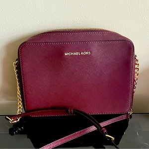 Michael Kors Small Burgundy Crossbody Satchel Bag Excellent Used Condition